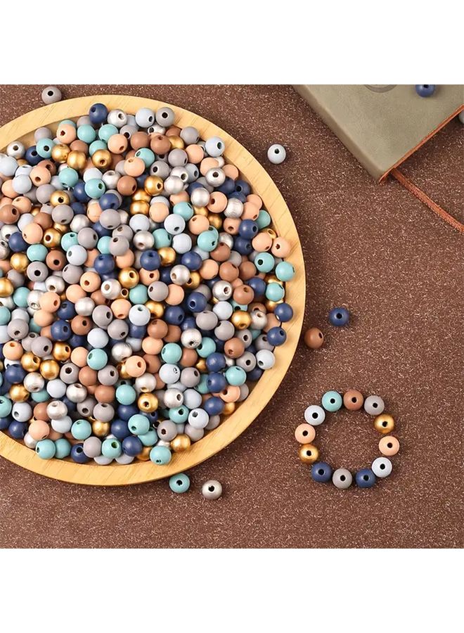 200 قطعة من الخرز الخشبي الطبيعي بأحجام متنوعة 6 ملم 8 ملم 10 ملم للحرف اليدوية وصنع المجوهرات - Image 2